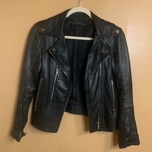 Zara Black Leather Moto Jacket